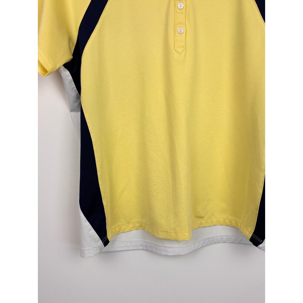 💛 Sport Haley Golf Polo | M | Yellow Navy Colorblock - Picture 2 of 6